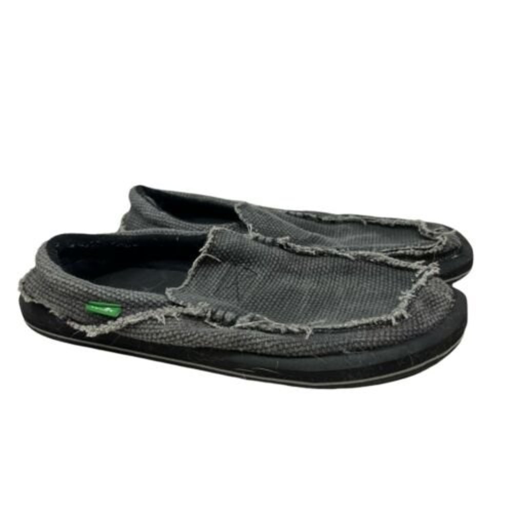 sanuk Mens Slip On Shoes Size 8 Gray Canvas